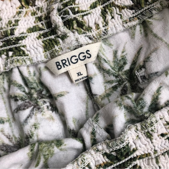 Linen blend Hawaiian tropical elastic waist shorts Sz XL - Picture 3 of 12